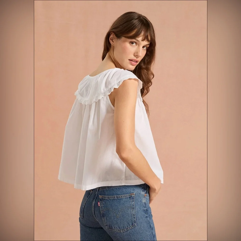 NWOT If Only If Eponine Blouse in white size XS Small - Picture 4 of 16